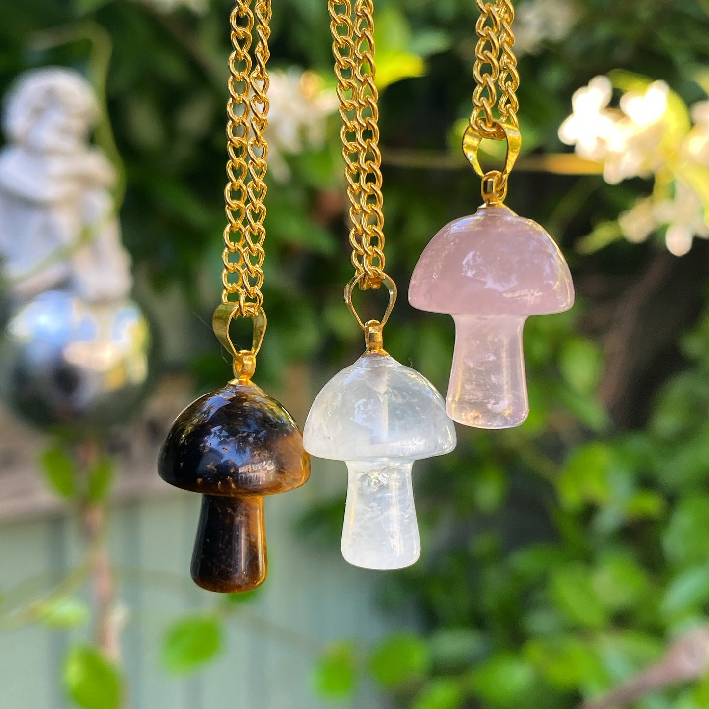 Crystal Mushroom Necklace Pendant