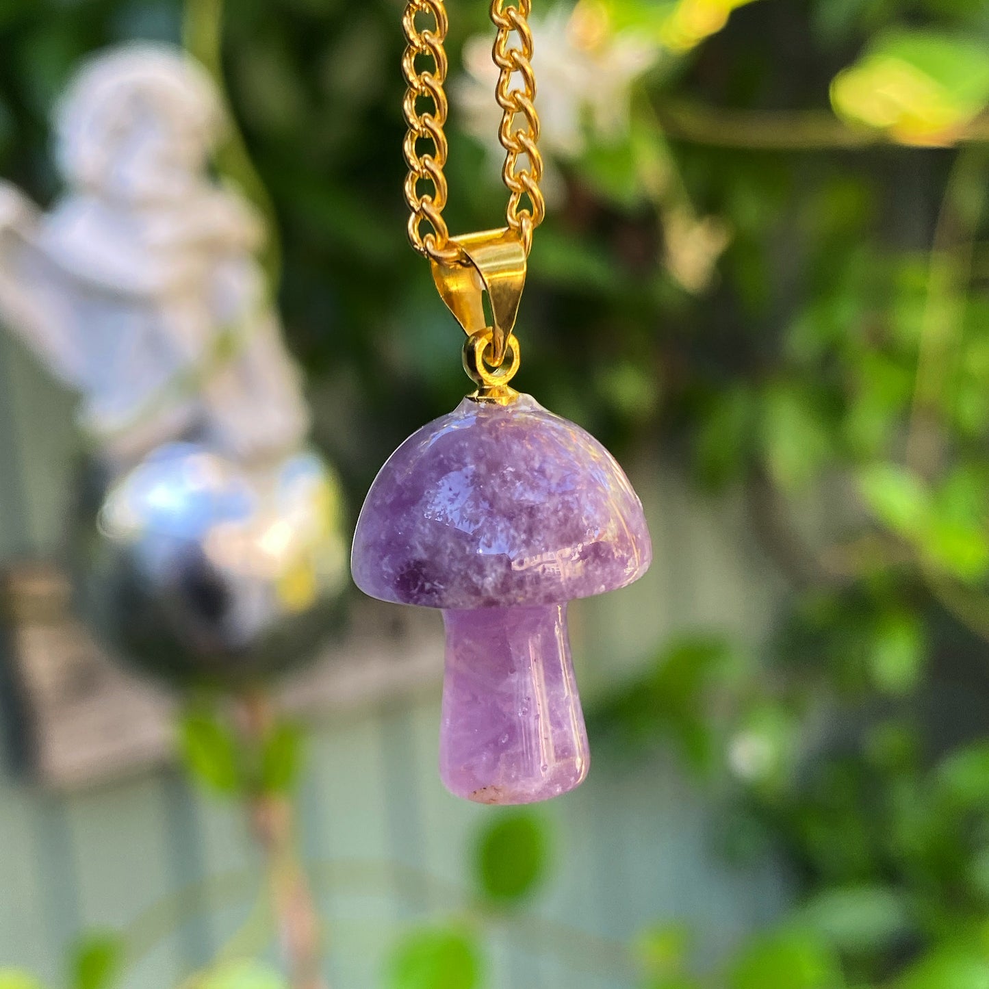 Crystal Mushroom Necklace Pendant