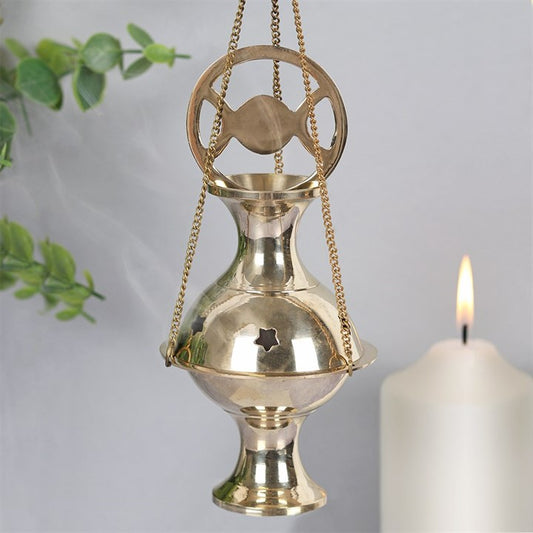 Metal Triple Moon Incense Censer