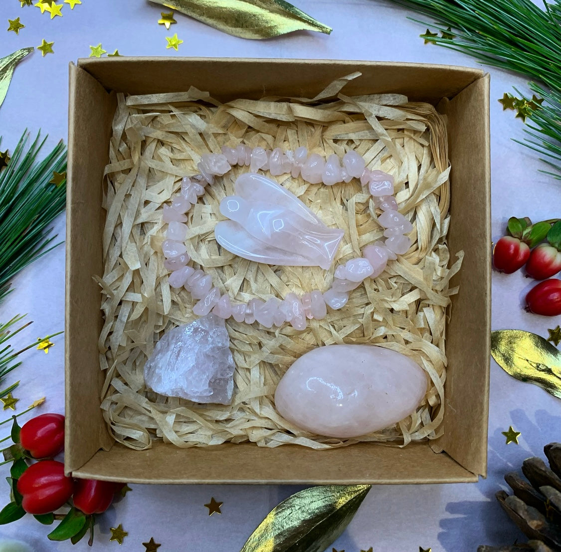 Rose Quartz Crystal Gift Set