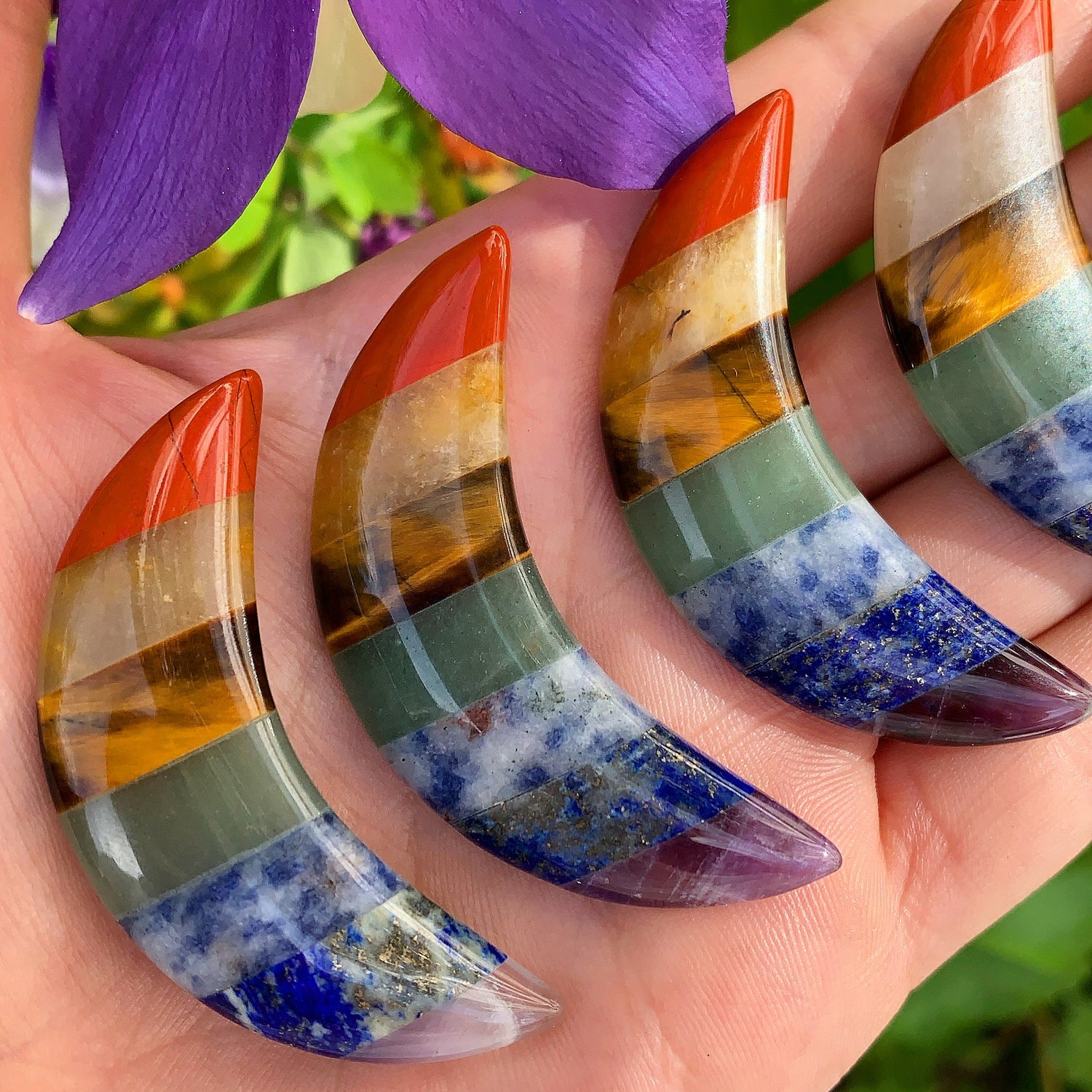 Seven chakra crystal moon