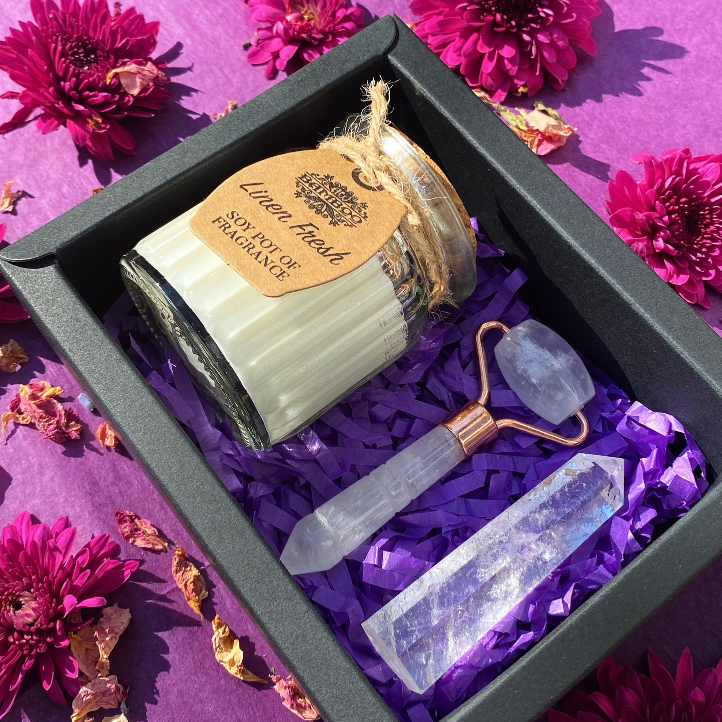 Cleansing Crystal Candle Gift Set - Clear Quartz