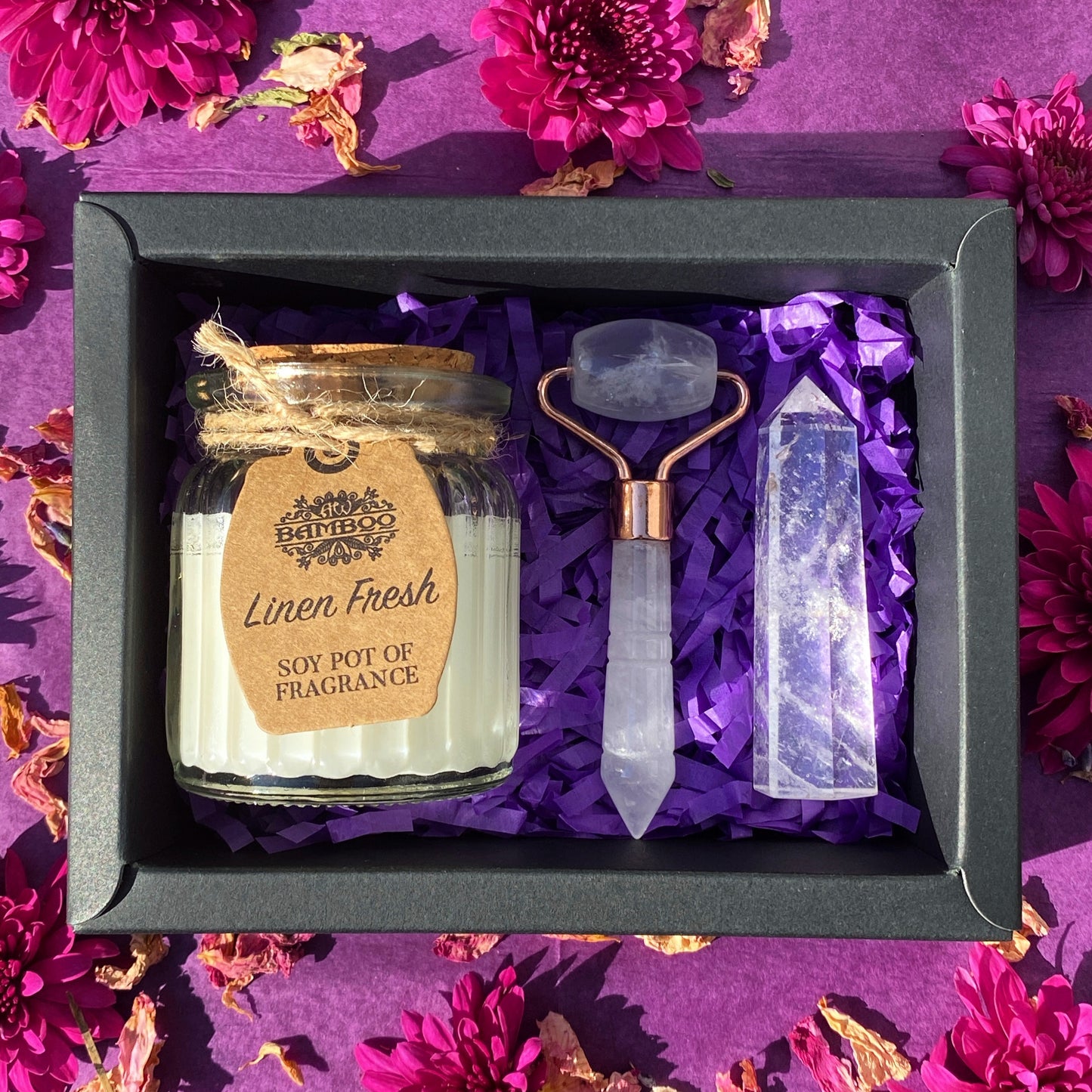 Cleansing Crystal Candle Gift Set - Clear Quartz