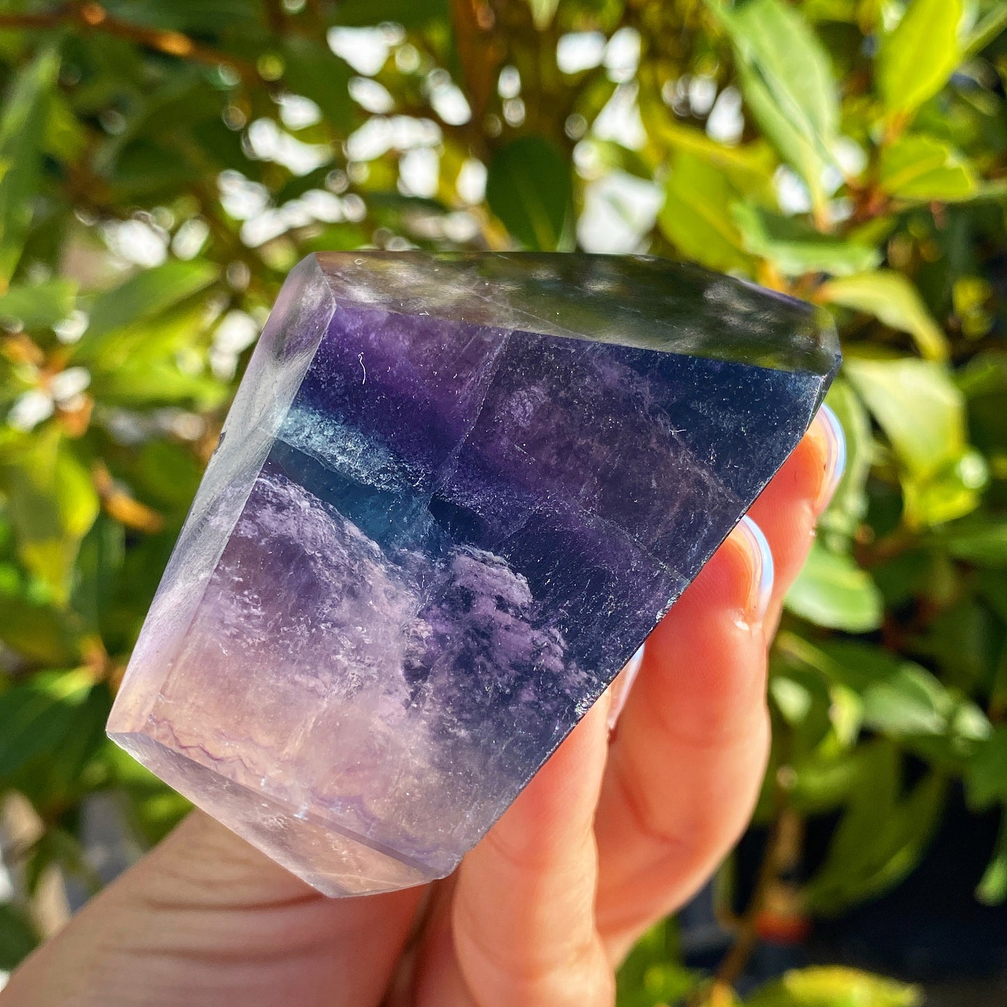 Polished Rainbow Fluorite Crystal