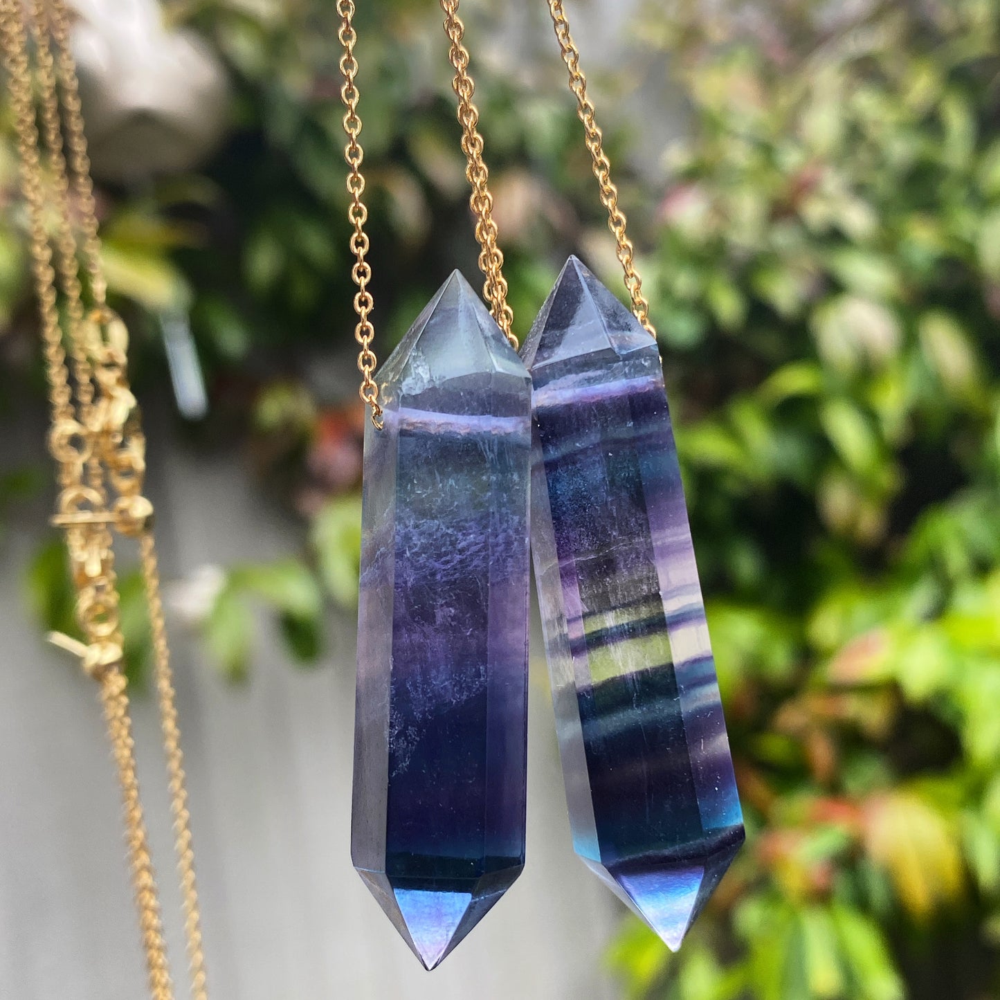 Fluorite Double Terminated Crystal Pendant