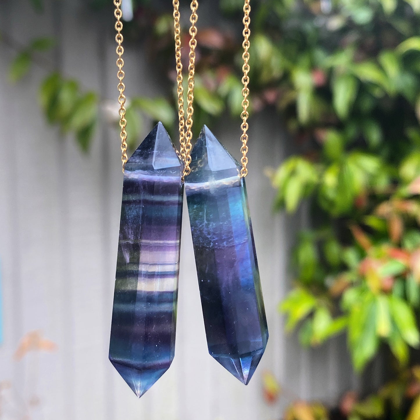 Fluorite Double Terminated Crystal Pendant