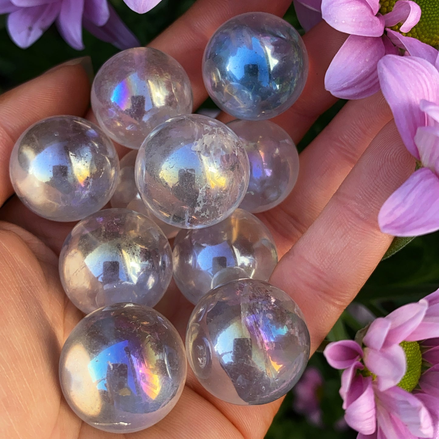 Aura Clear Quartz Sphere