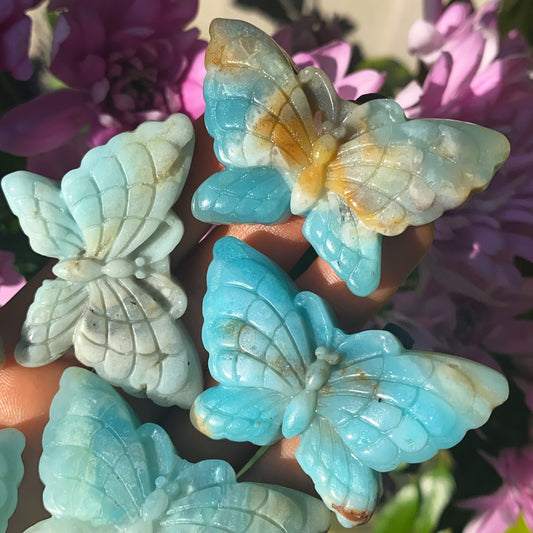 Hand Carved Caribbean Calcite Butterfly