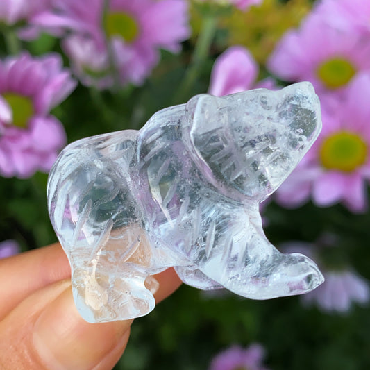 Baby Clear Quartz Bear