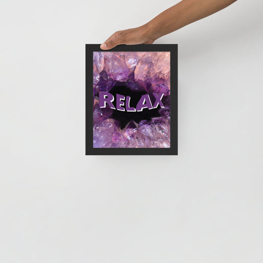 Amethyst Relax Crystal Poster with Frame