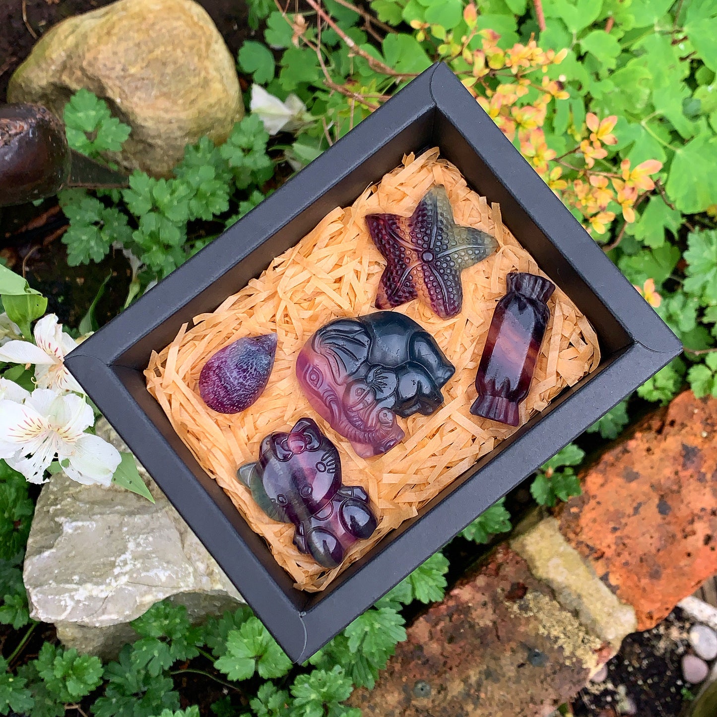 Master Rainbow Fluorite Crystal Gift Box