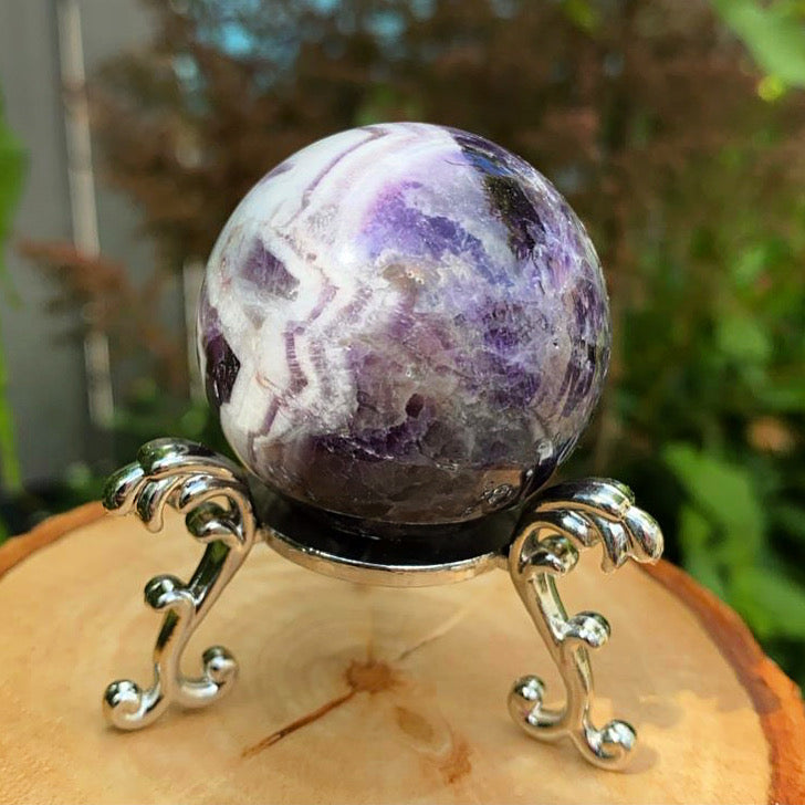 Dream Amethyst Crystal Sphere with Pedestal