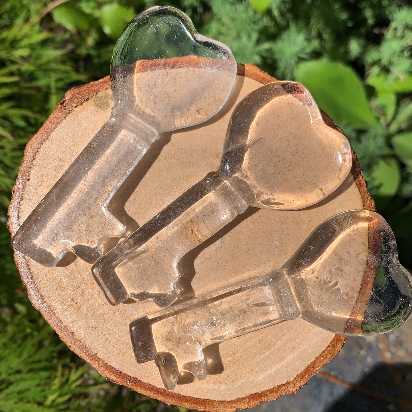 Clear Quartz Heart Key