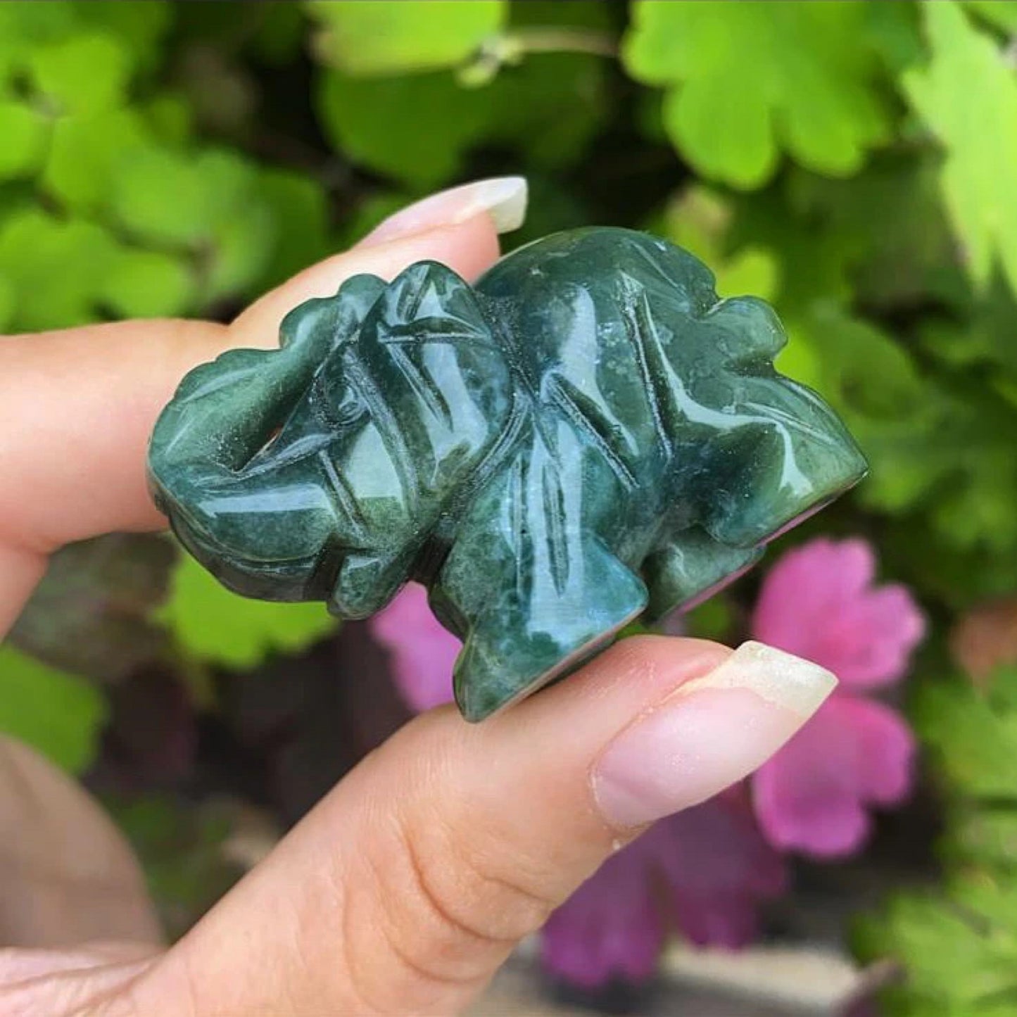 Moss Agate Elephant