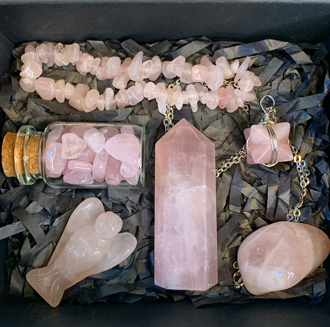 Rose Quartz Crystal Gift Box Set