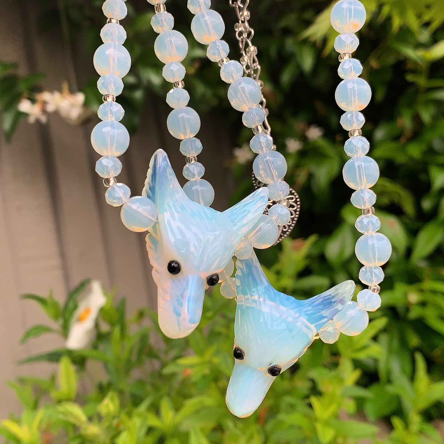 Opalite Wolf Necklace