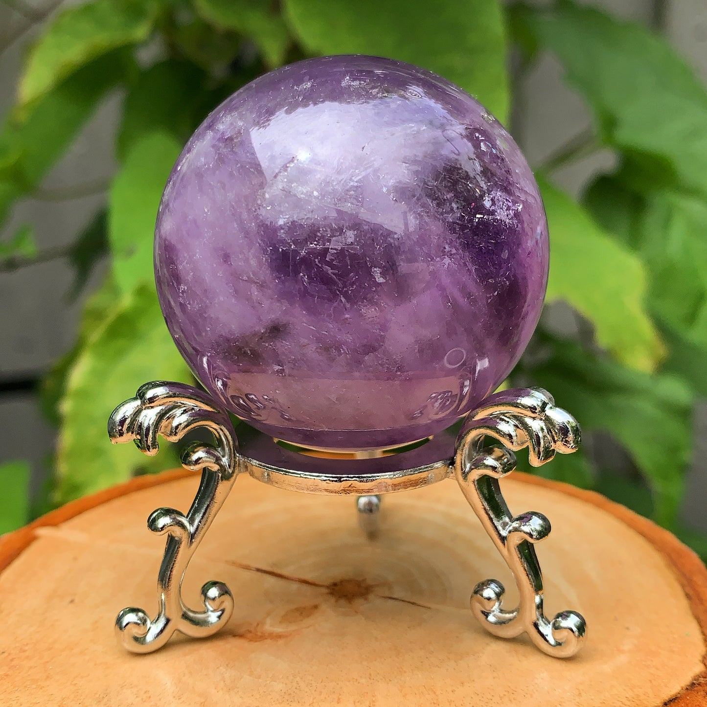 Amethyst Crystal Sphere with Pedestal