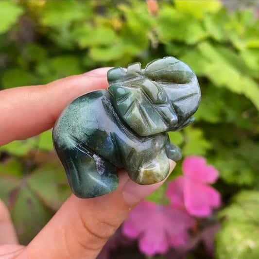 Moss Agate Elephant