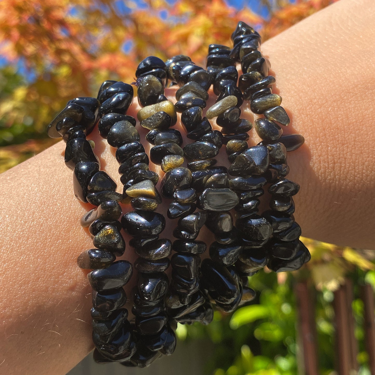 Gold Sheen Obsidian Crystal Bracelet
