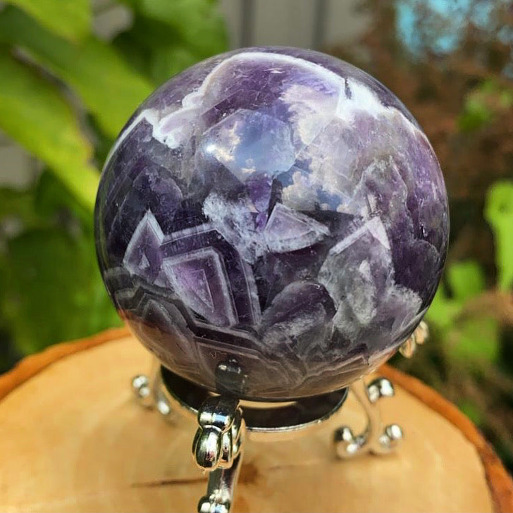 Dream Amethyst Crystal Sphere with Pedestal