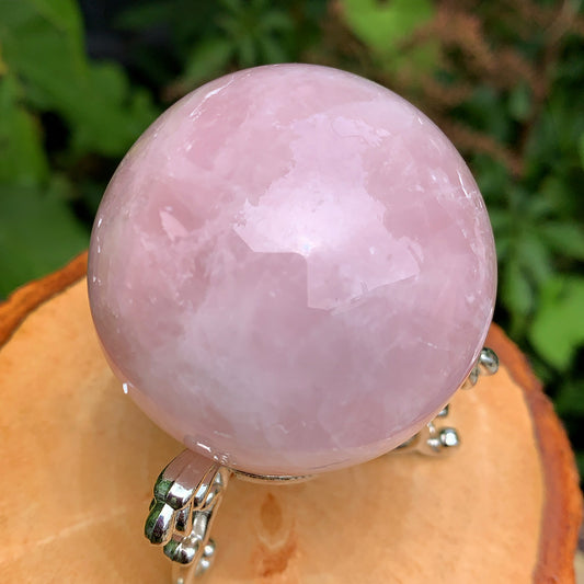 Rose Quartz Crystal Sphere with Pedestal