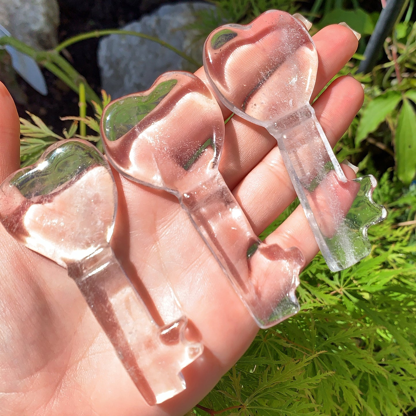Clear Quartz Heart Key