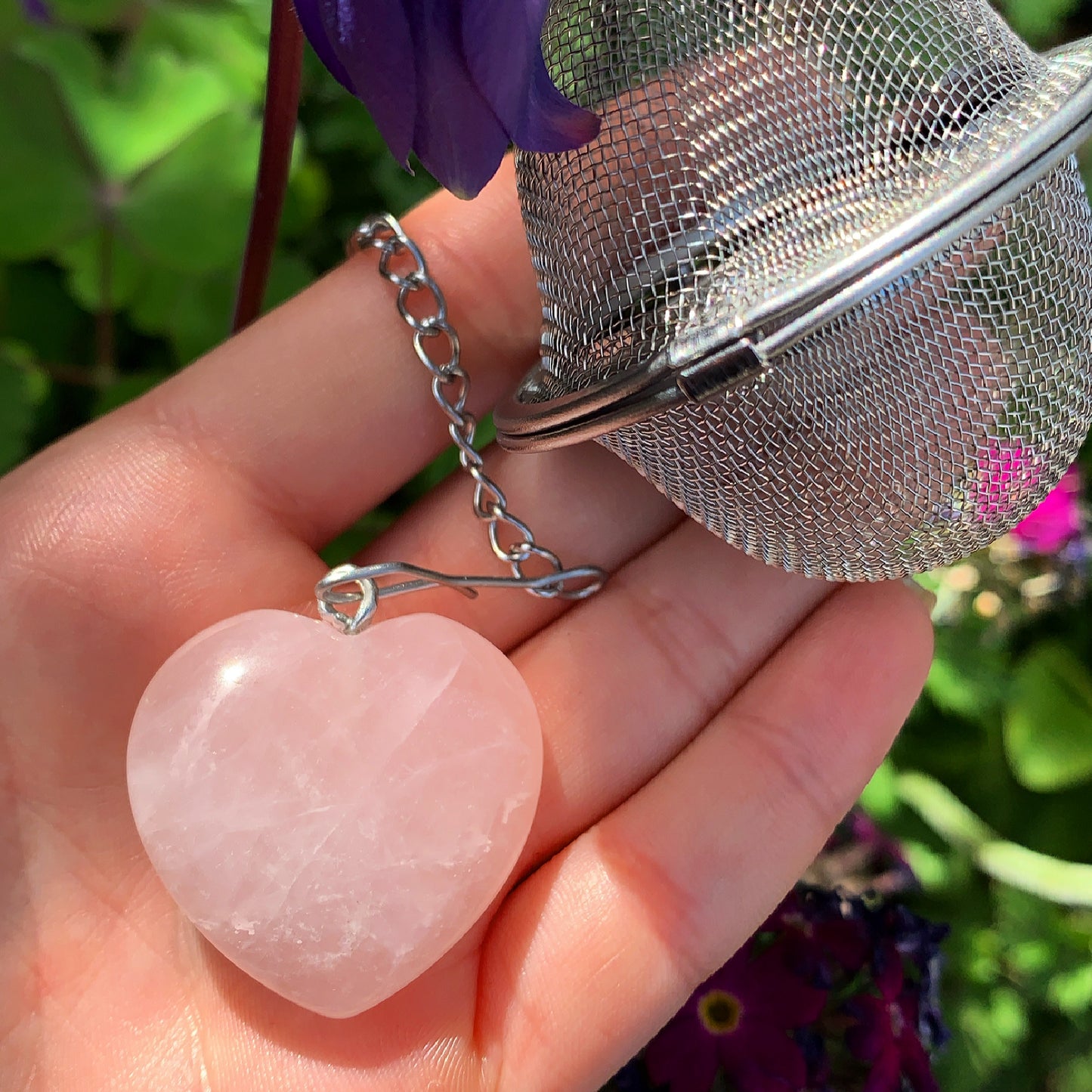 Natural Crystal Heart Tea Infuser