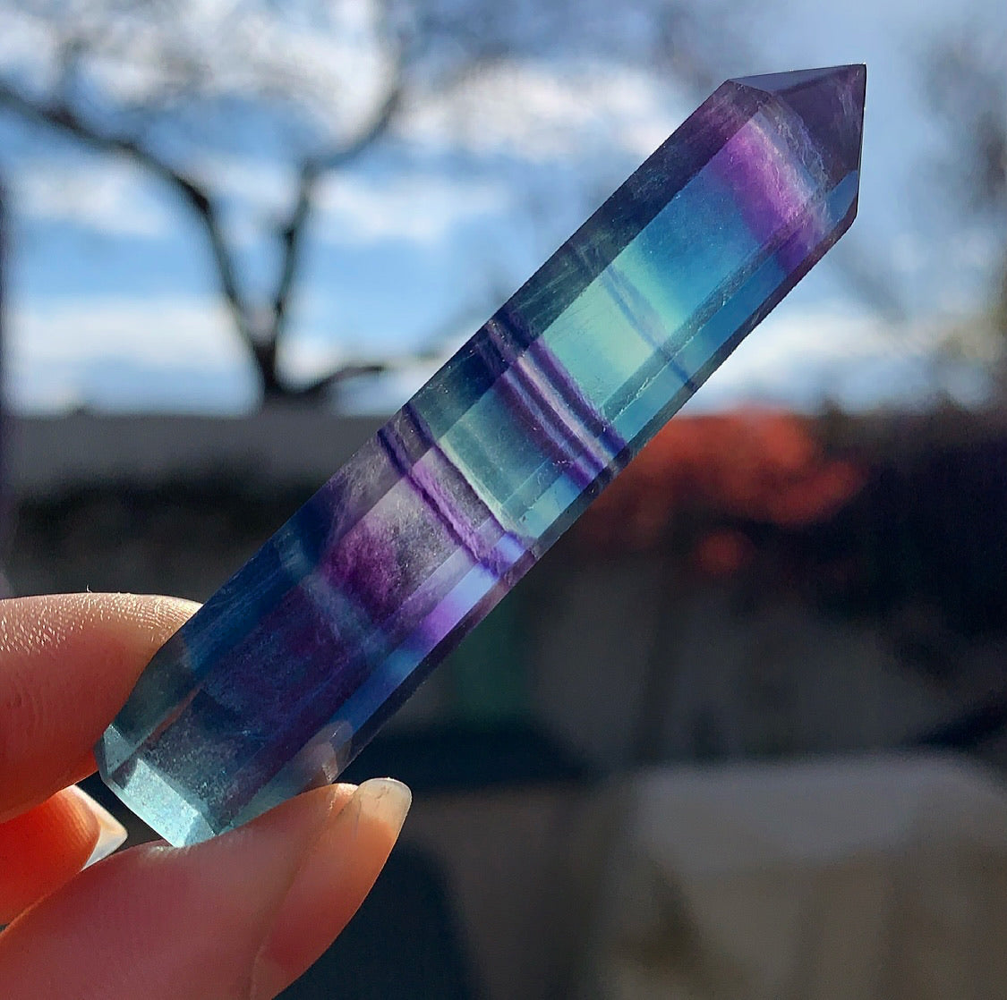 Rainbow Fluorite Crystal Points