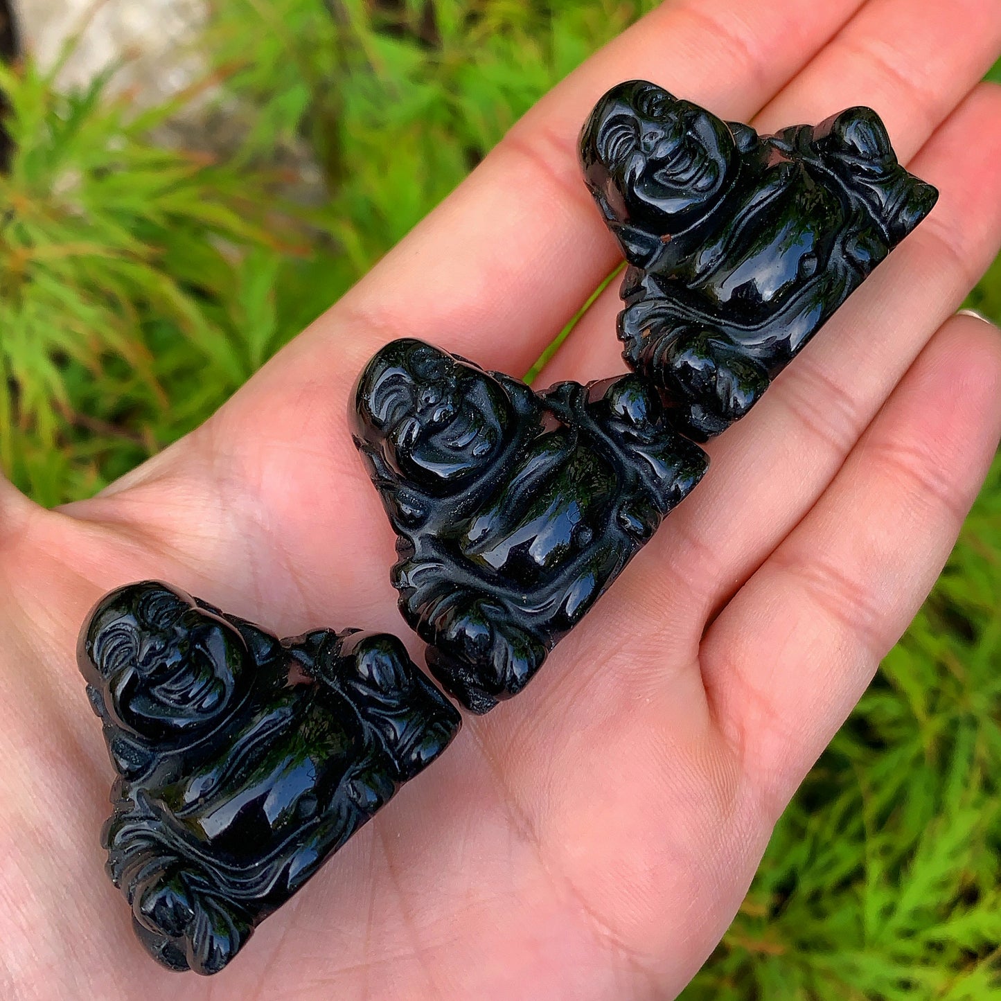 Obsidian Laughing Buddha