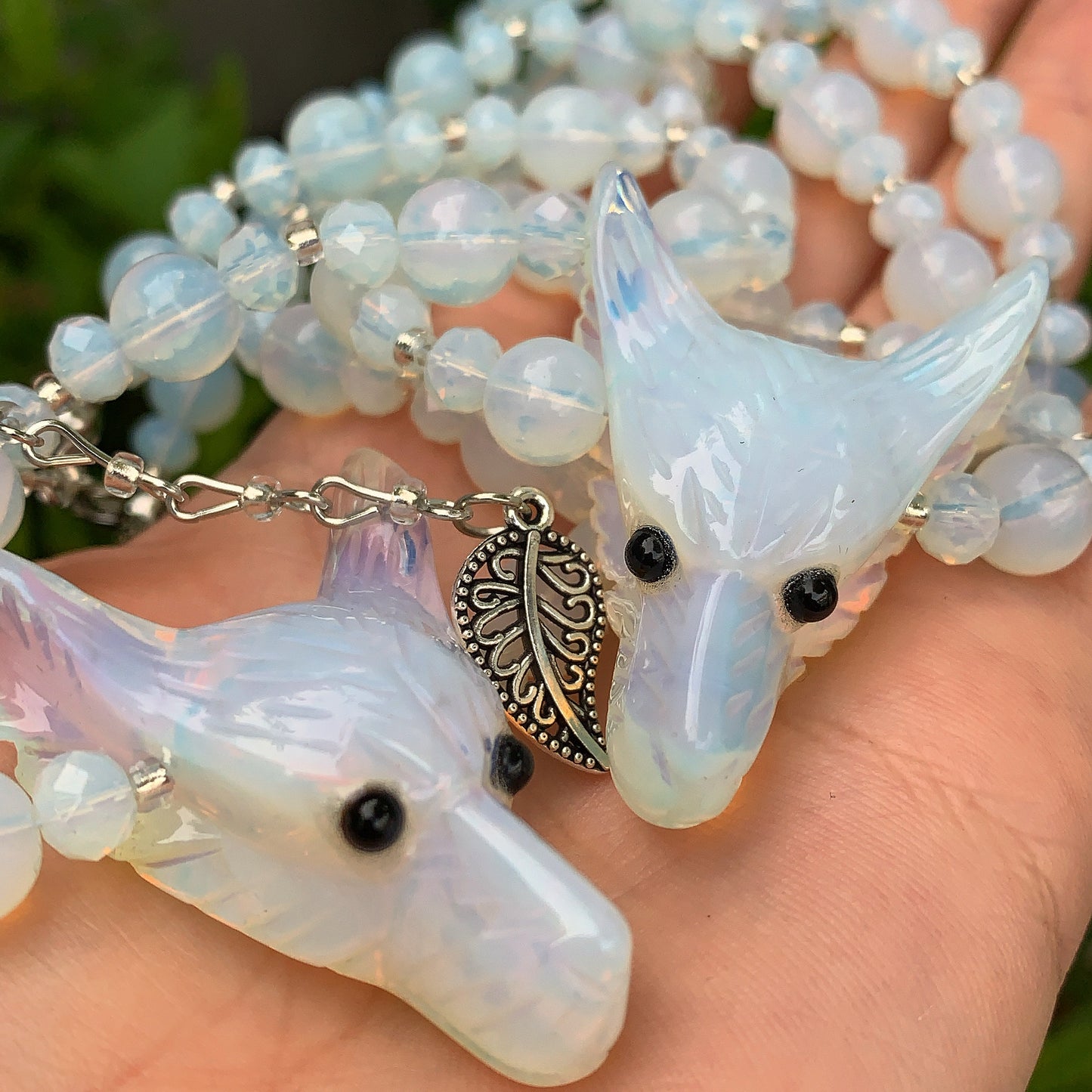 Opalite Wolf Necklace