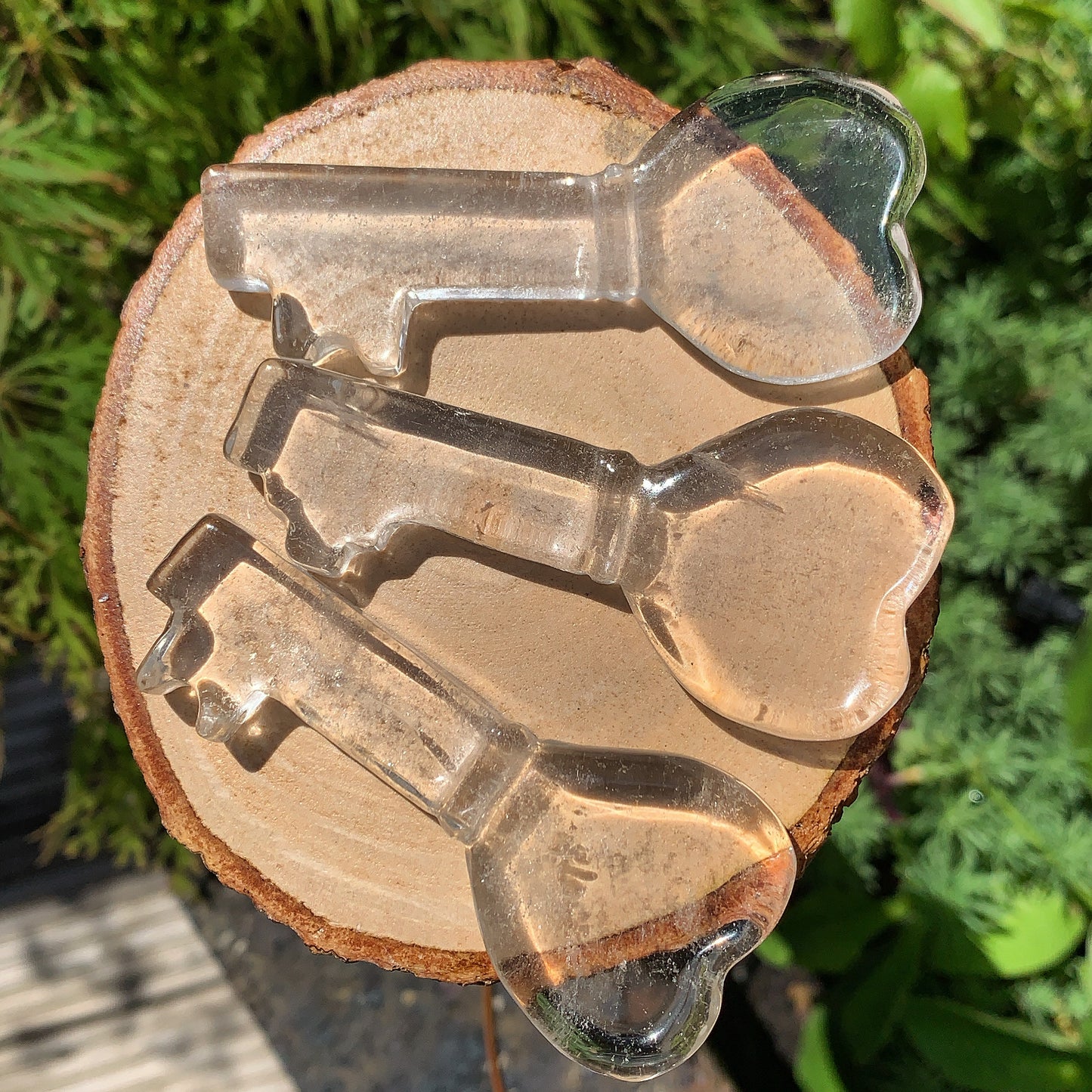 Clear Quartz Heart Key