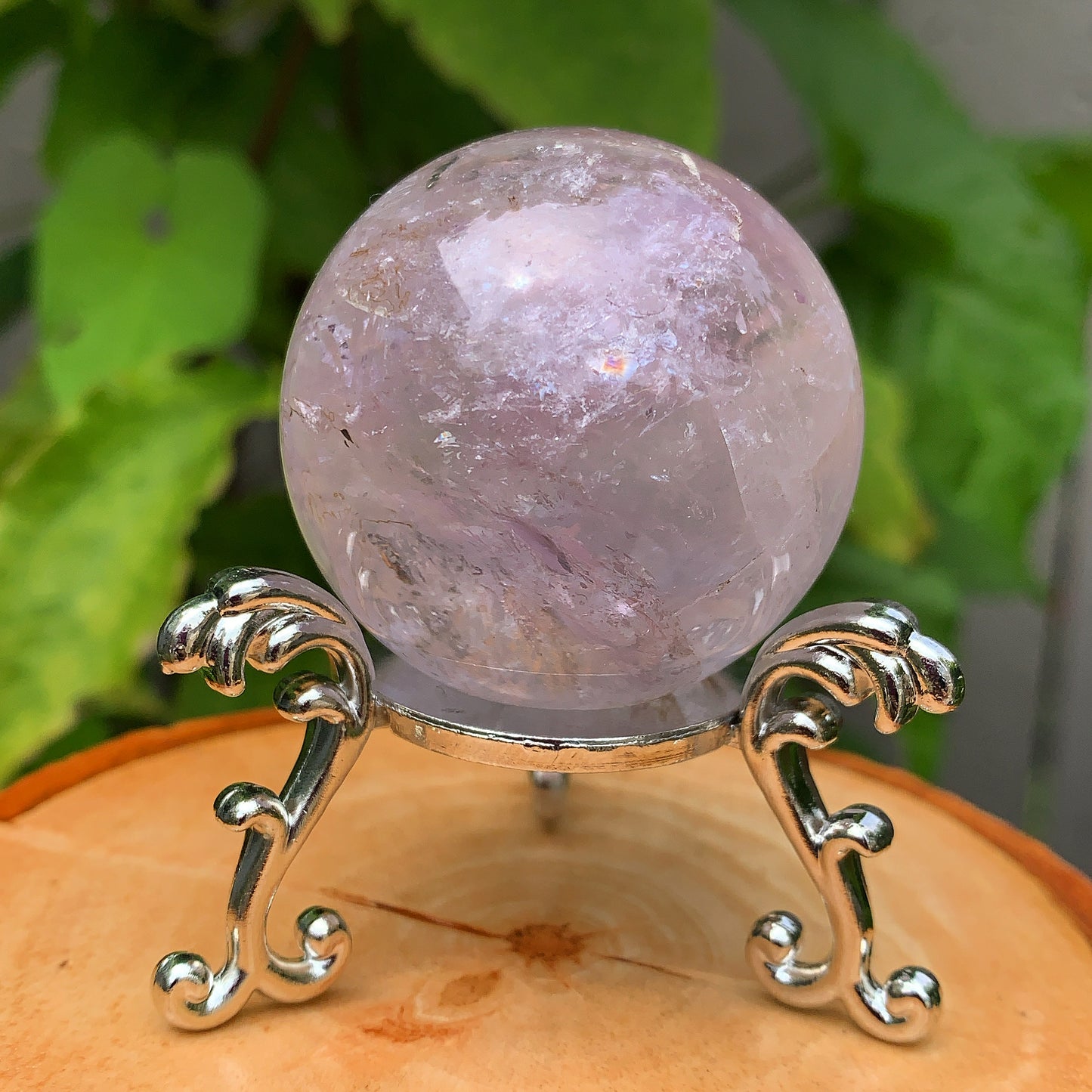 Amethyst Crystal Sphere with Pedestal