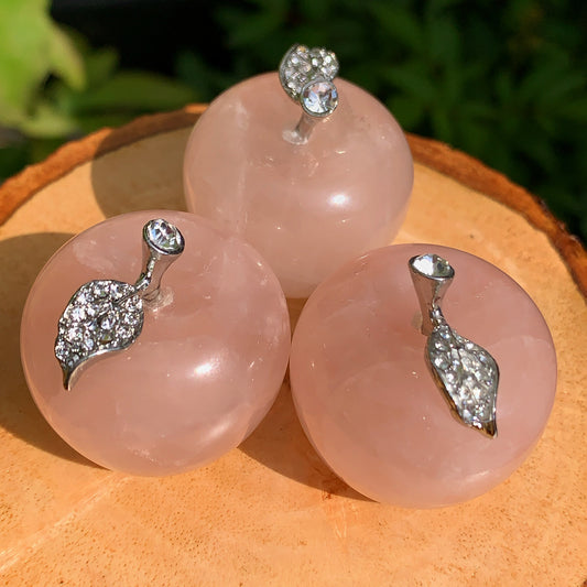 Rose Quartz Crystal Apple