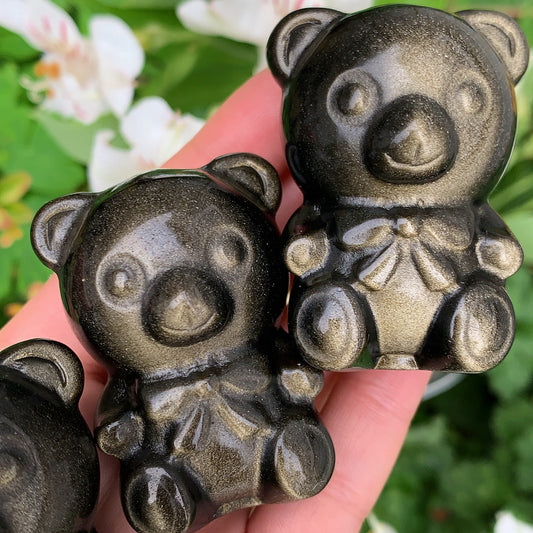 Gold Sheen Love Teddy Bears
