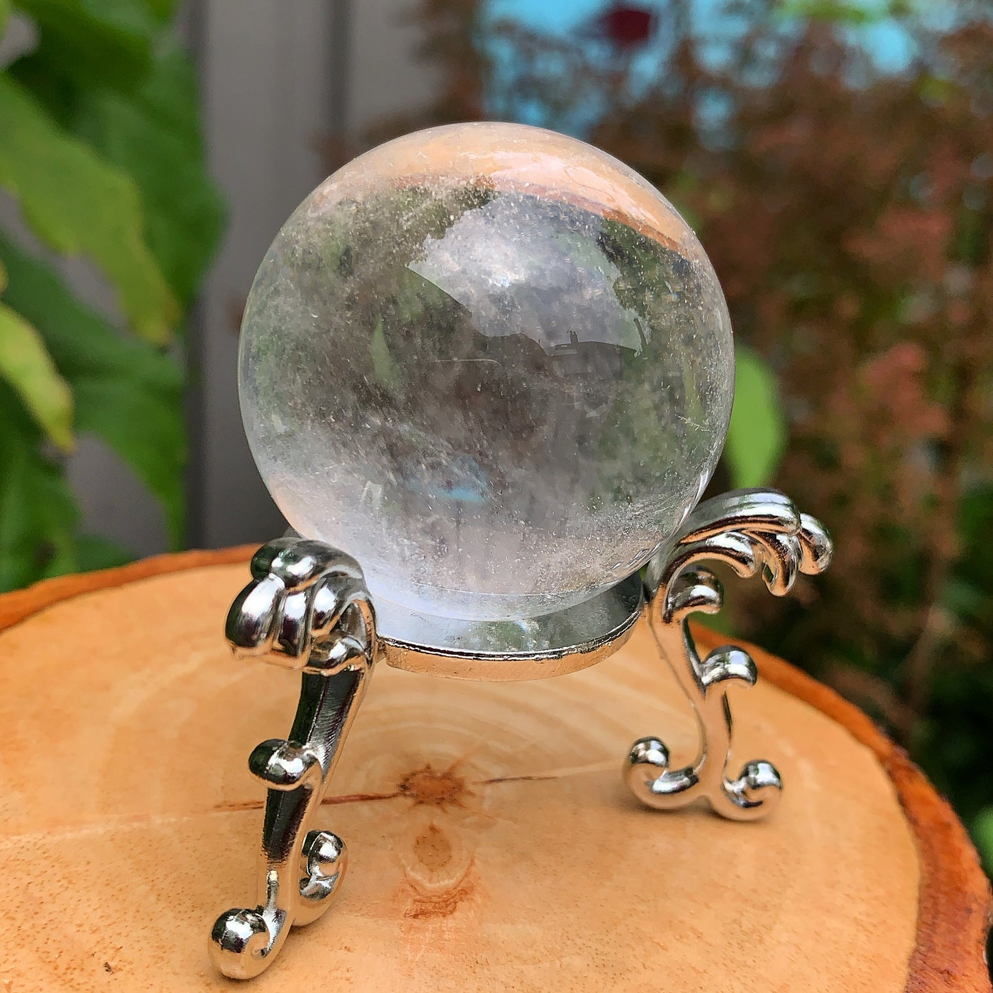 Clear Quartz Crystal Sphere with Pedestal