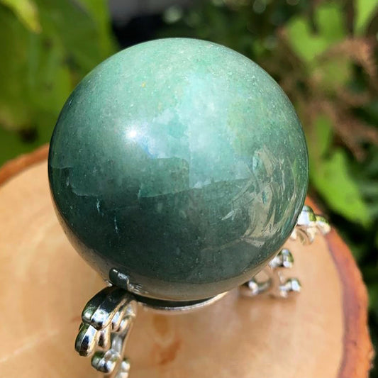 Aventurine Crystal Sphere with Pedestal