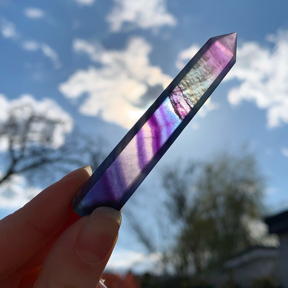 Rainbow Fluorite Crystal Points