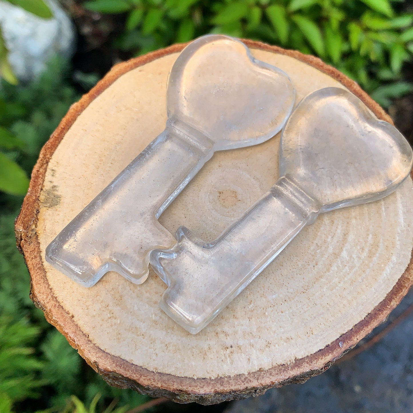 Clear Quartz Heart Key