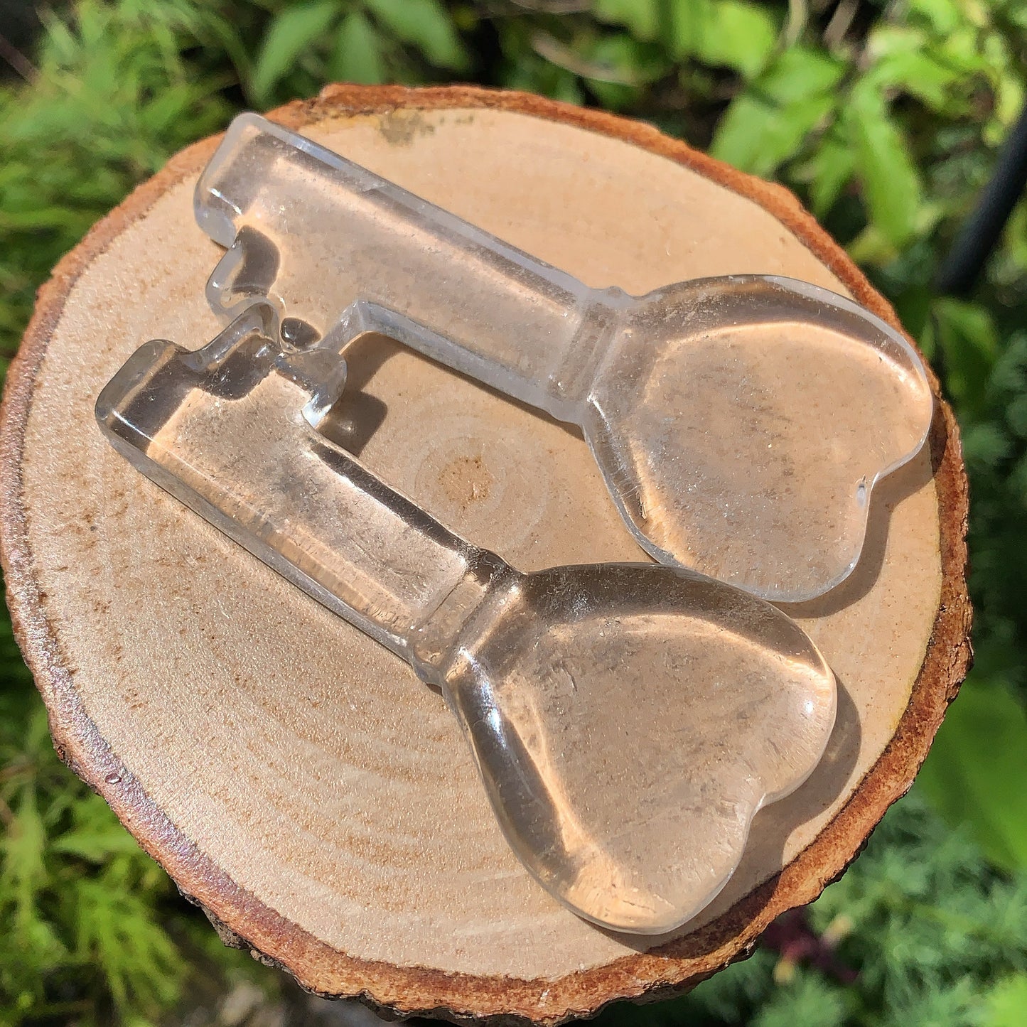 Clear Quartz Heart Key