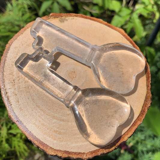 Clear Quartz Heart Key