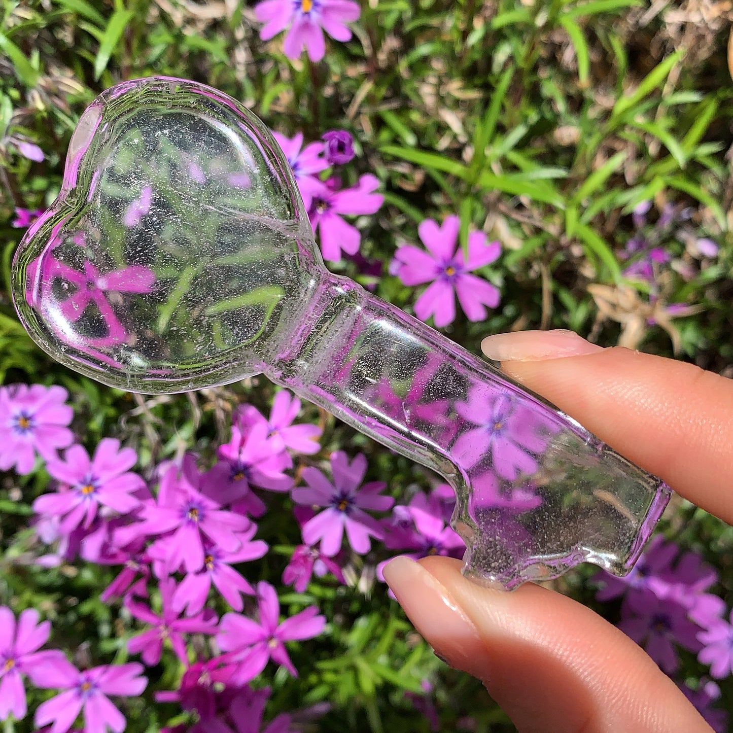 Clear Quartz Heart Key