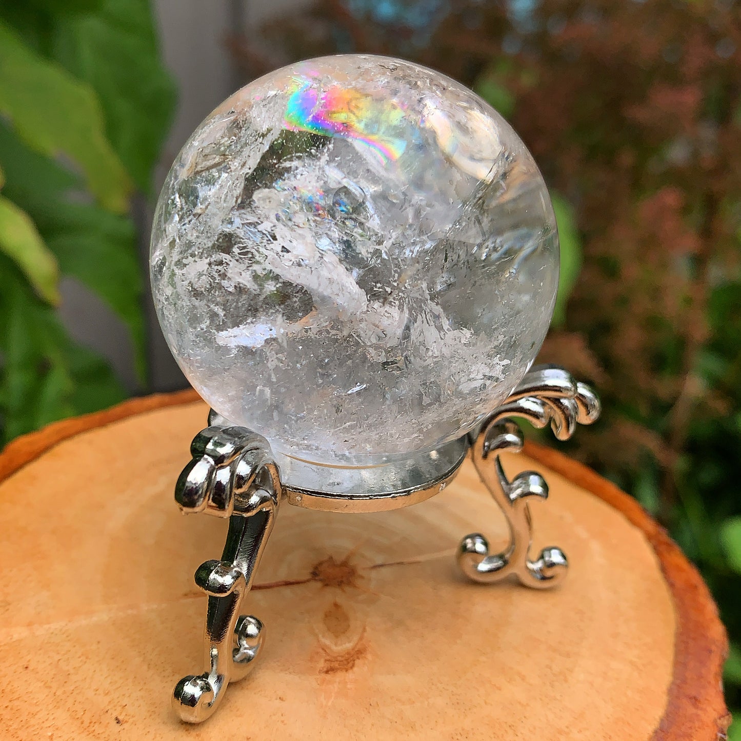 Clear Quartz Crystal Sphere with Pedestal