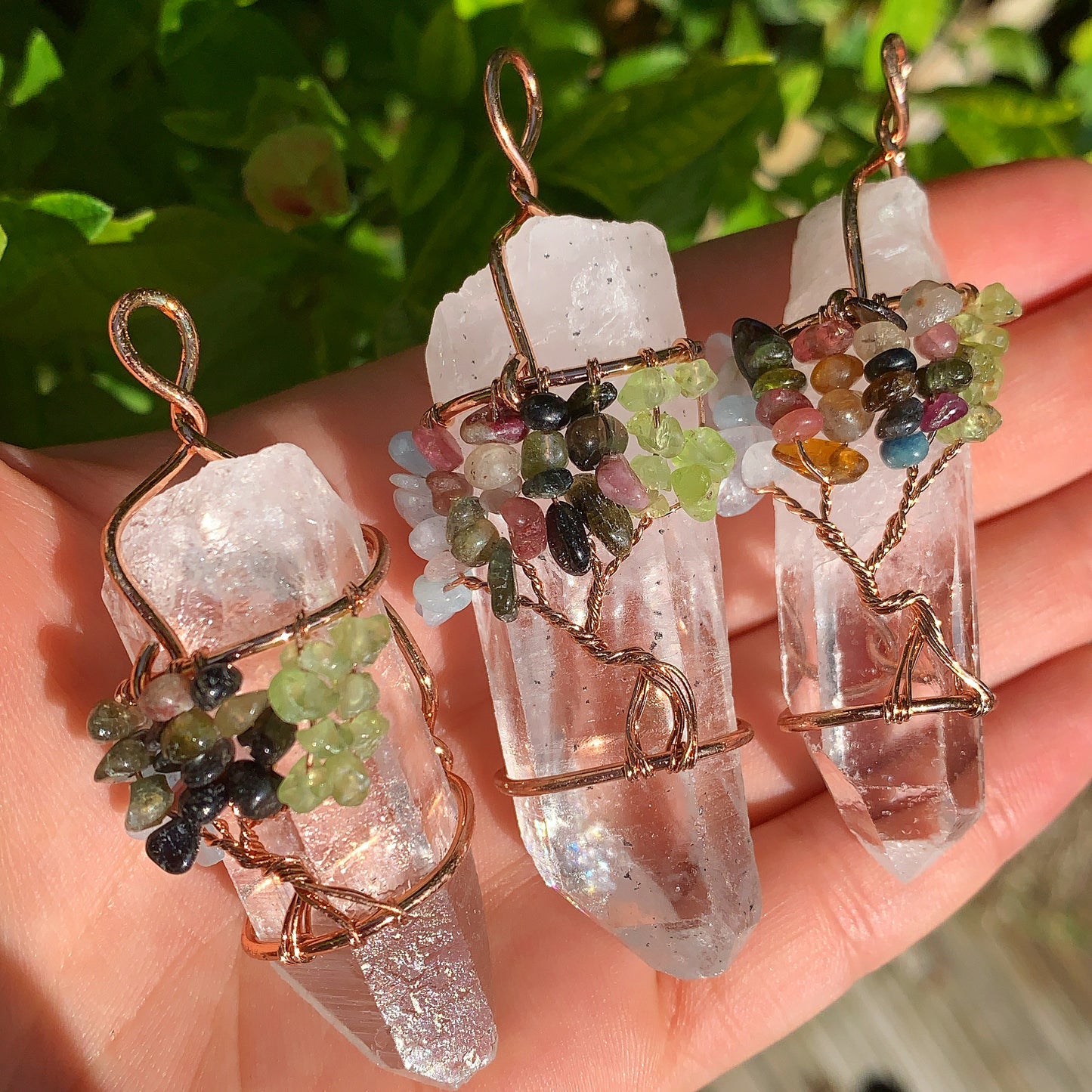 Clear Quartz Tree of Life Pendant