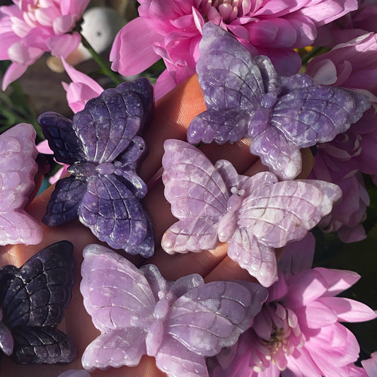 Hand Carved Lepidolite Butterfly