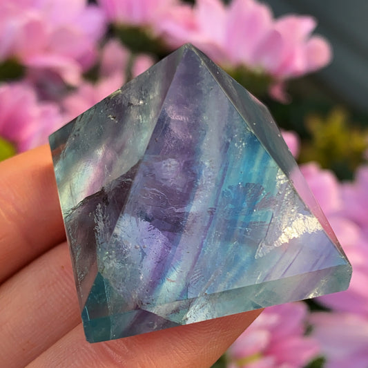 Rainbow Fluorite Crystal Pyramid