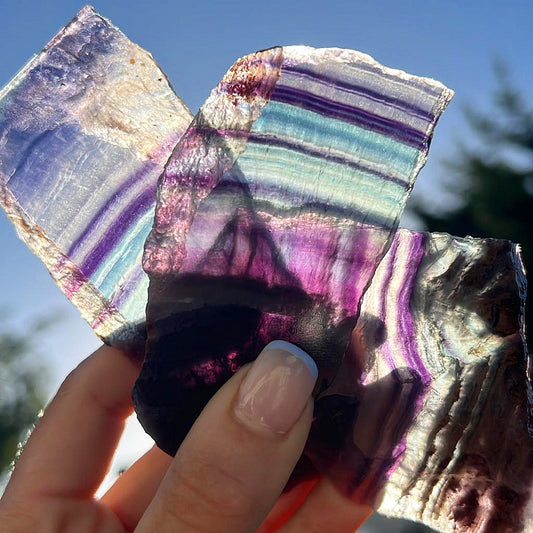 Rainbow Fluorite Crystal Slab