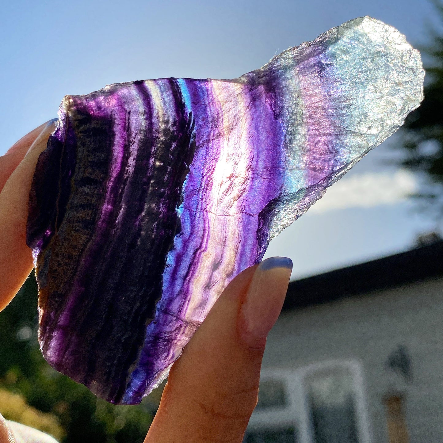 Rainbow Fluorite Crystal Slab