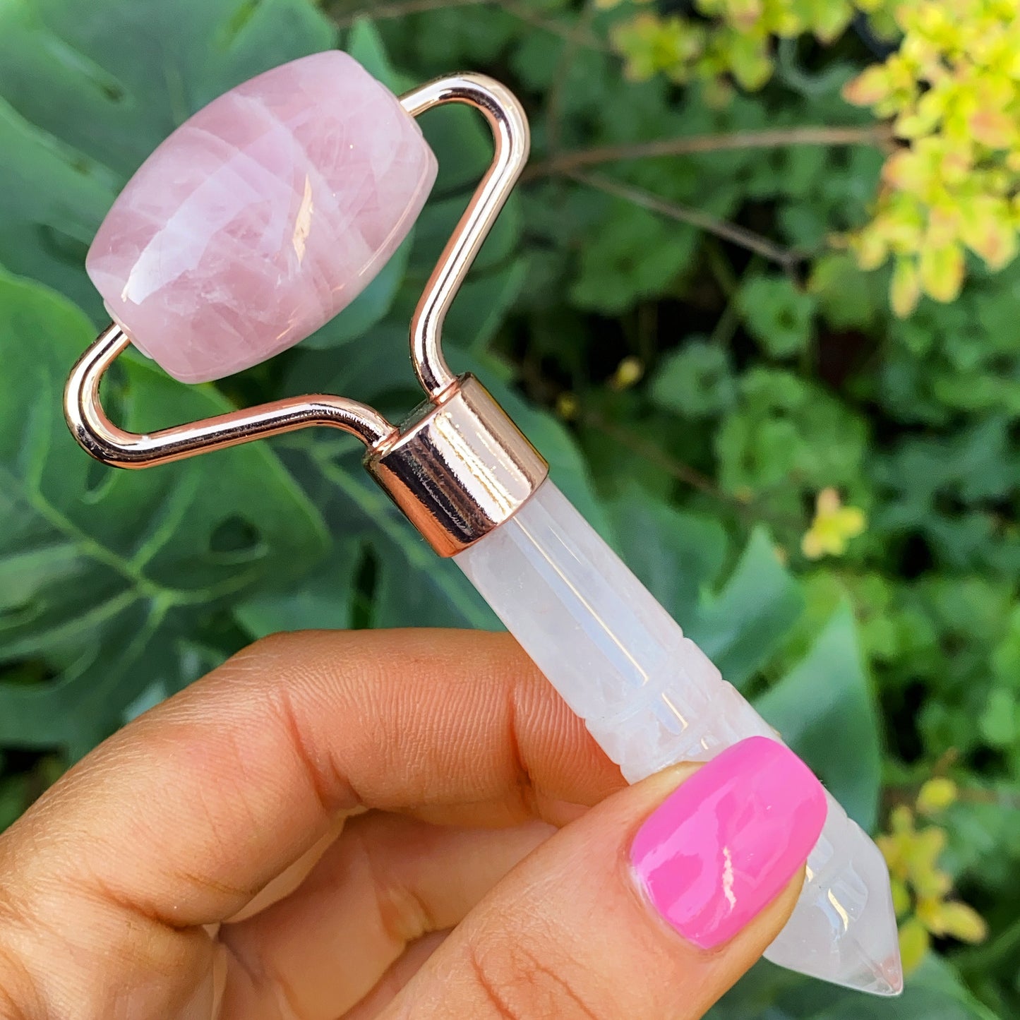 Mini Rose Quartz Crystal Face Roller