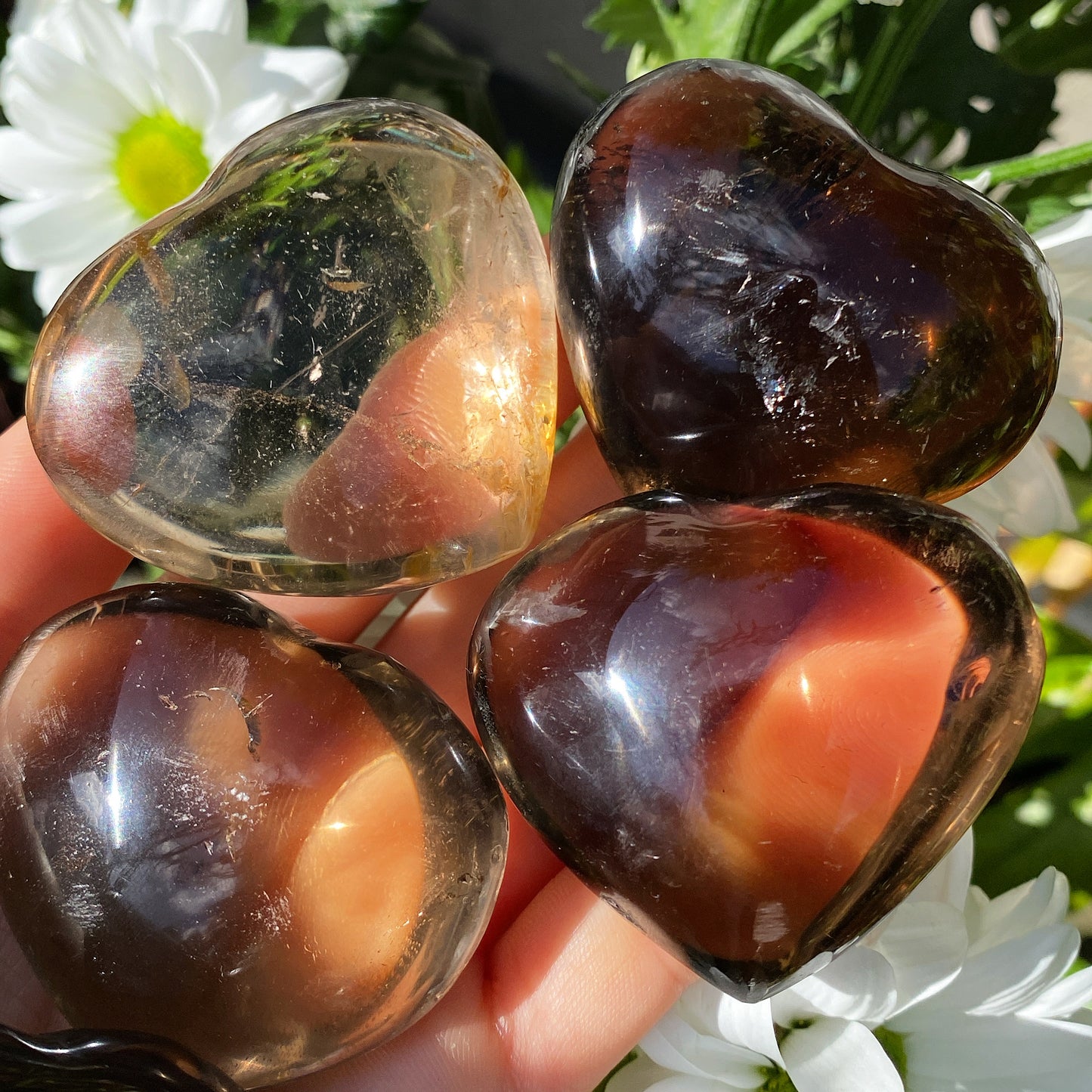 Smokey Quartz Hearts