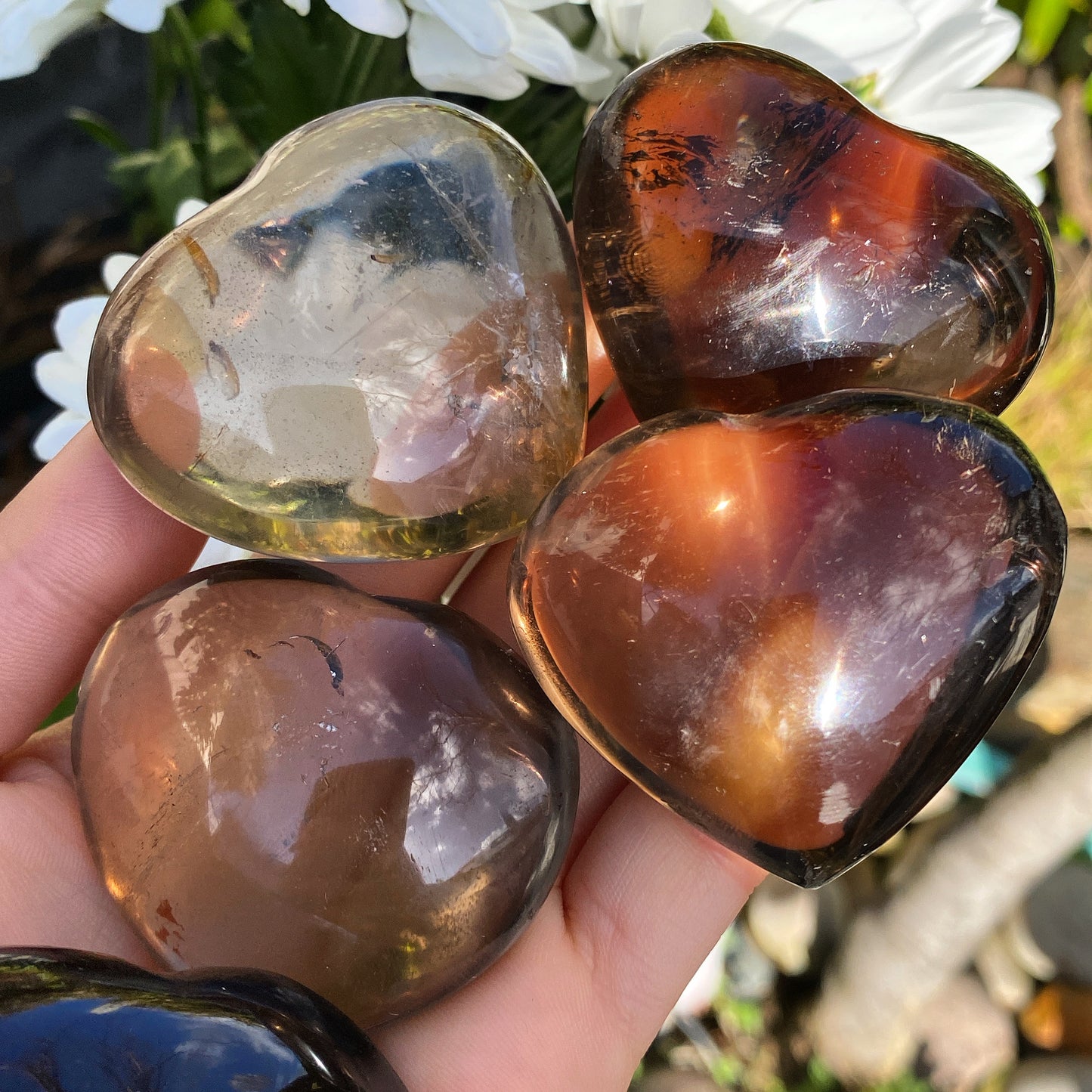 Smokey Quartz Hearts